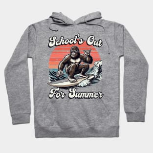 School's Out For Summer Bigfoot Surfing Hoodie